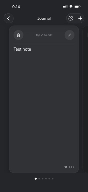 A focused note open in LivingNotes on iPhone